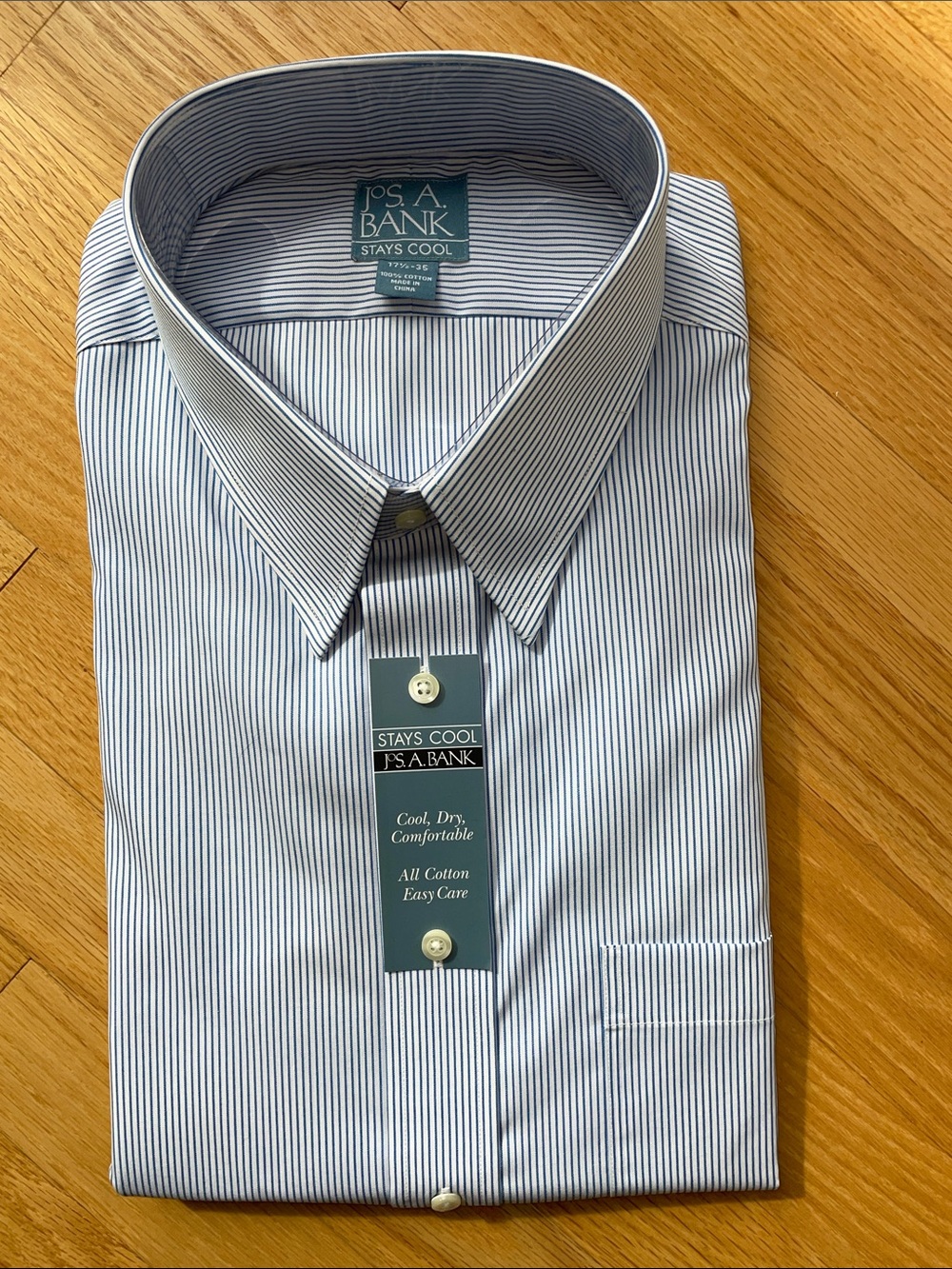 NWT Jos A Banks Stays Cool all cotton shirt
